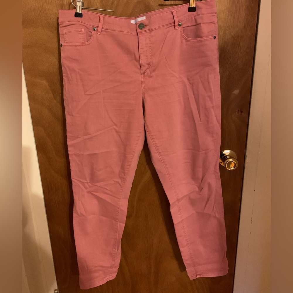 LOFT Straight Leg Jeans in Dusty Rose Pink